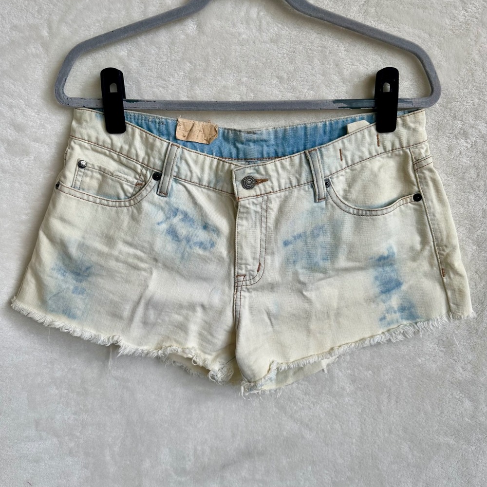 Denim‎ Supply Ralph Lauren Mini Cutoff Shorts Bleached Americana Patch Sz 31